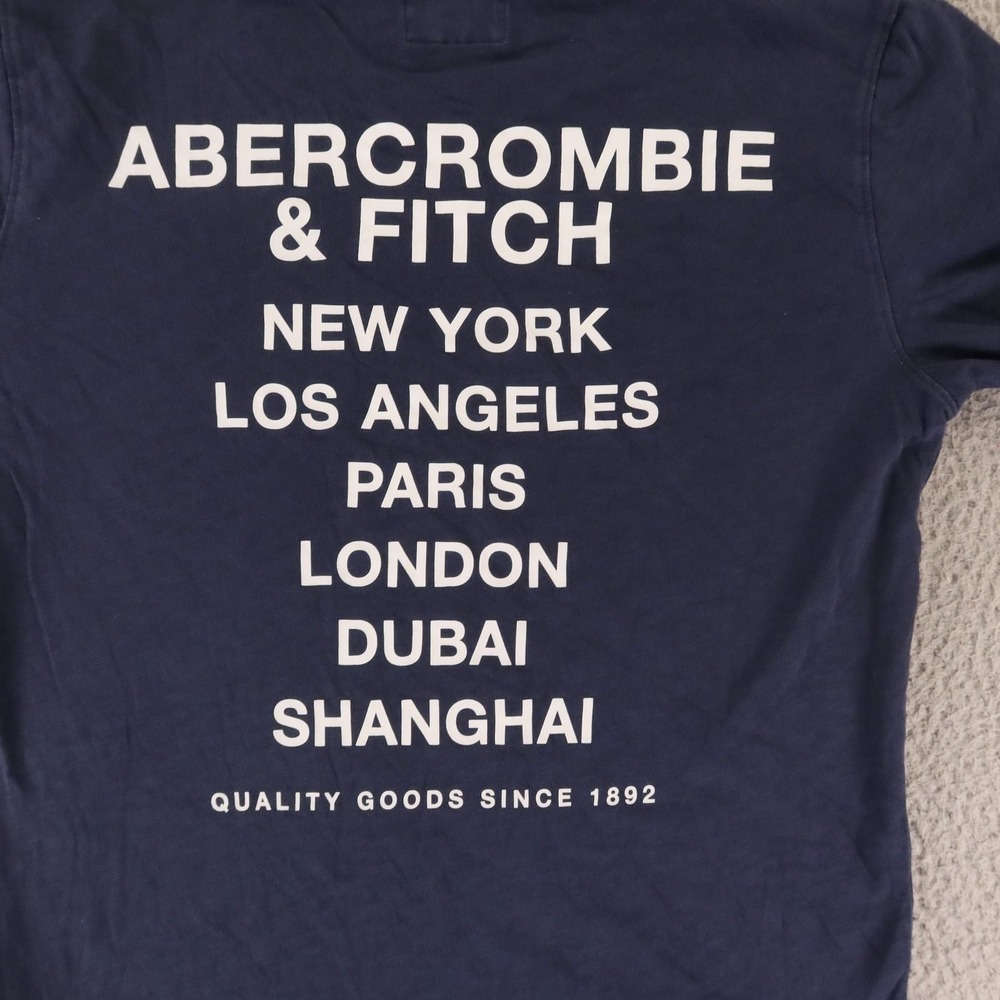 Abercrombie & Fitch Shirt Mens S Blue Cotton long sleeve graphic tee - Picture 7 of 10